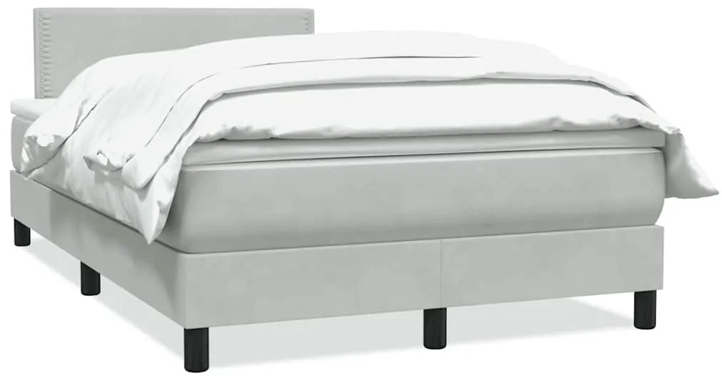 3316107 vidaXL Боксспринг легло с матрак, светлосиво, 120x210 cm, кадифе