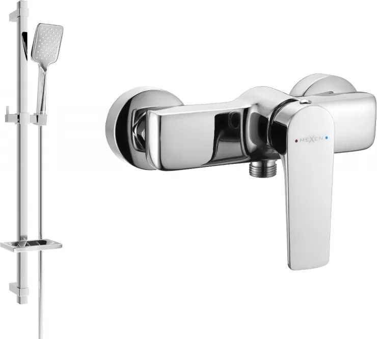Mexen Lynx DQ62 душ батерия с душ комплект, хром - 74594DQ62-00