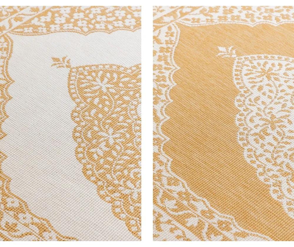 Външен килим в цвят жълта охра и кремаво 80x150 cm Gemini – Elle Decoration