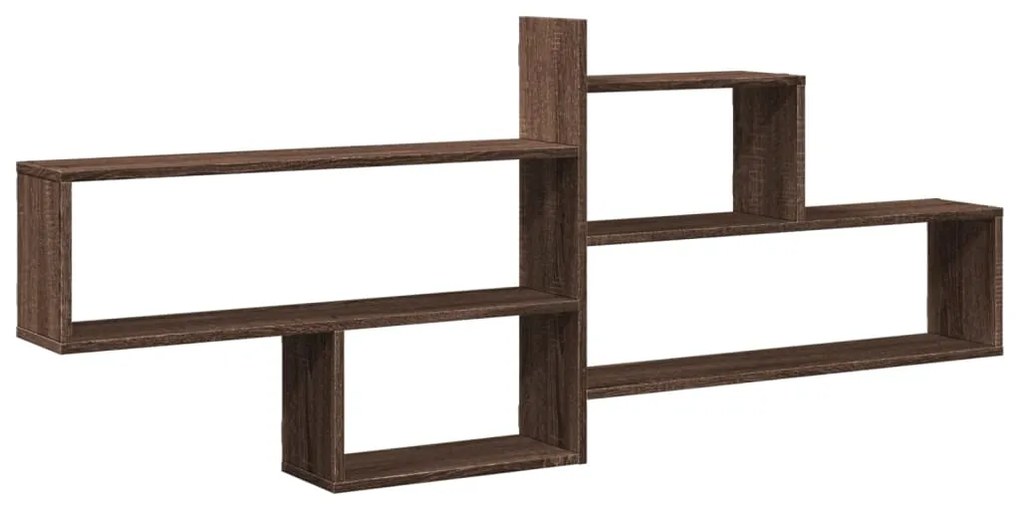 853323 vidaXL Стенен рафт, кафяв дъб, 167,5x18x68 см, инженерно дърво