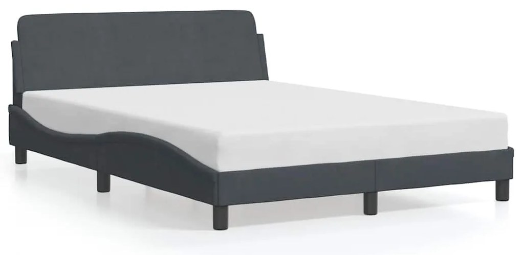 373173 vidaXL Рамка за легло Dover, тъмносива, 140x190 см, кадифе