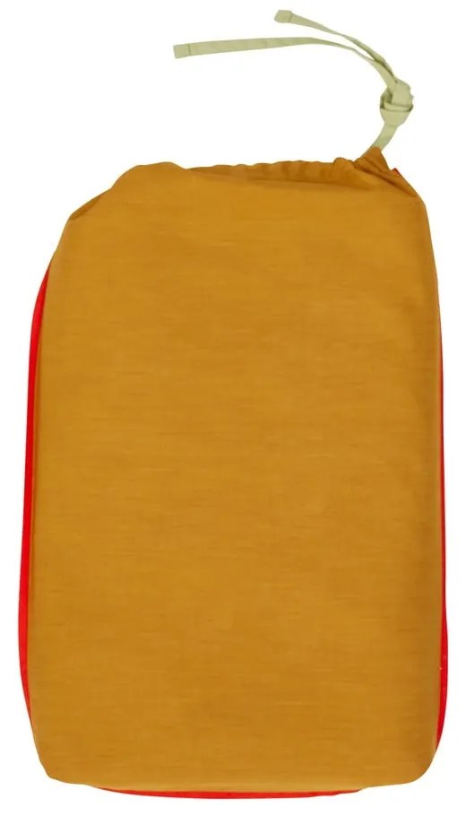 Оранжево и зелено памучно спално бельо Line, 140 x 200 cm - Hübsch