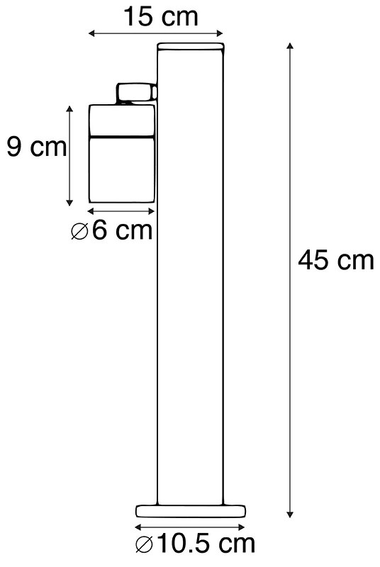 Външна лампа черна 45 см регулируема IP44 - Solo
