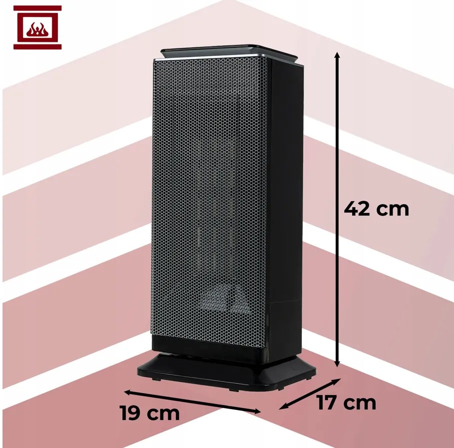 Керамичен електрически нагревател KAMINER LUMNI 2.0 PTC 2000W с осцилация