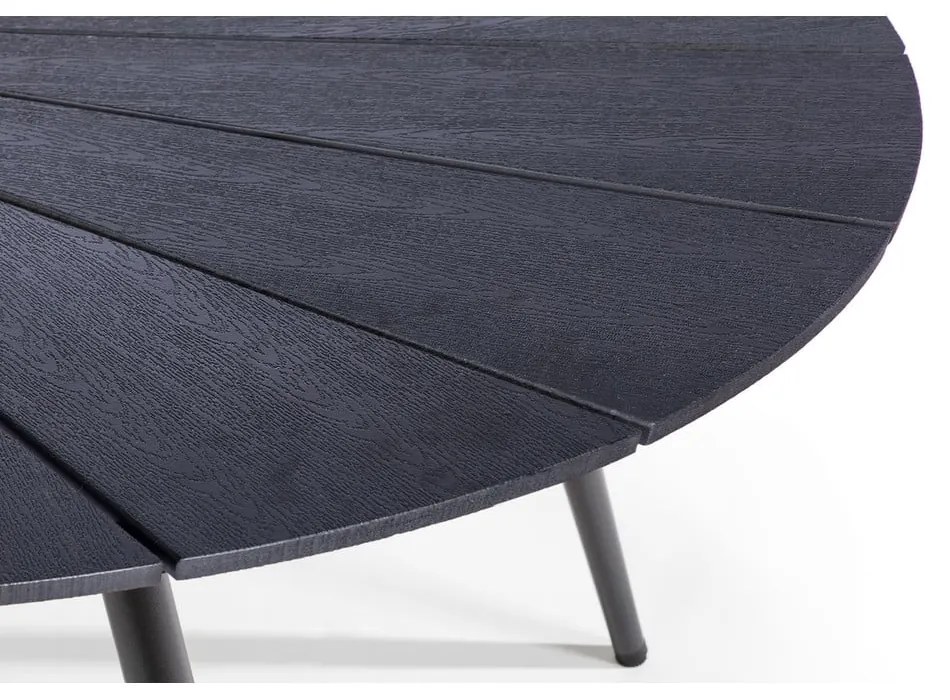 Черна градинска маса с плот от артдърво и каменен център , 190 x 115 cm Marienlist - Bonami Selection