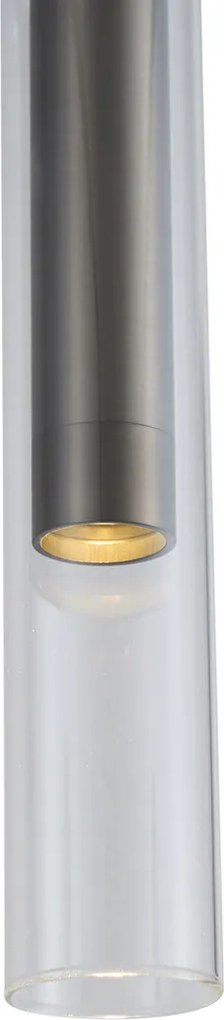 Модерен прожектор от ковано желязо с прозрачно стъкло за 1-фазна релсова система - Slimline Loyce