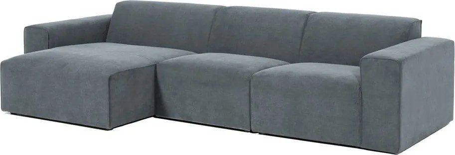 Сив ъглов диван от рипсено кадифе (ляв ъгъл) Sting – Scandic
