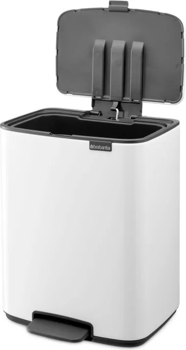 Кош за боклук Brabantia Bo Pedal 1010119, 12 л, Леко затваряне, Противоплъзгаща основа, Бял