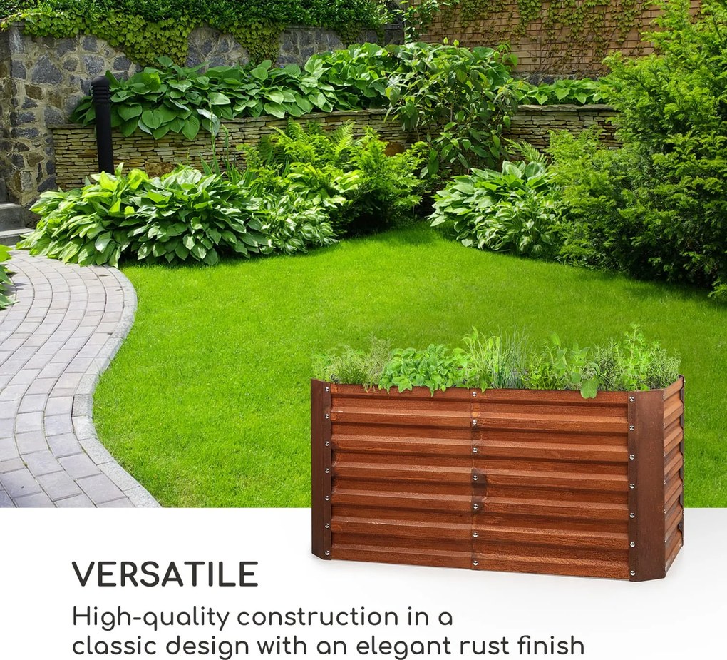 Blumfeldt Rust Grow, повдигната градинска леха, поцинкована стоманена повърхност, ръждив цвят