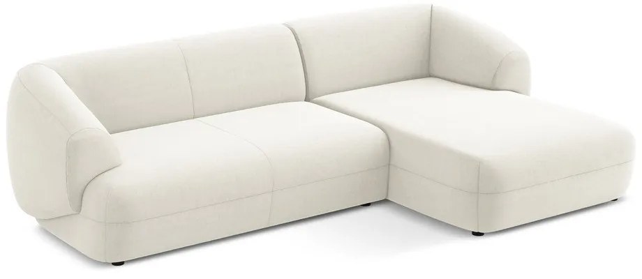 Бял кадифен ъглов диван (десен ъгъл) Moana – Makamii