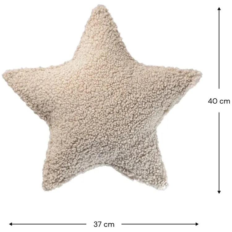 Светлокафява детска възглавница за диван от букле Star – Wigiwama