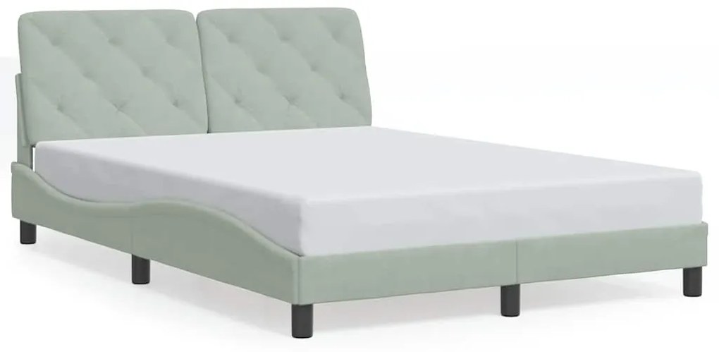 3207911 vidaXL Рамка за легло без матрак, светлосива, 120x200 см, кадифе