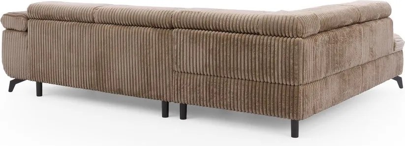 Кафяв ъглов диван от рипсено кадифе (ляв ъгъл L форма) Marbeya – Ropez