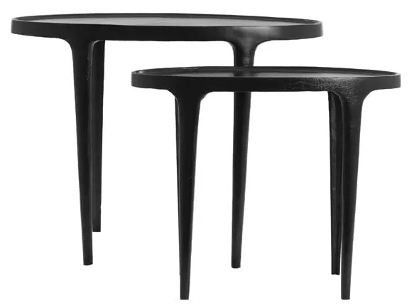 Метални кръгли странични масички в комплект от 2 бр. 33x70 cm Arica – Light &amp; Living