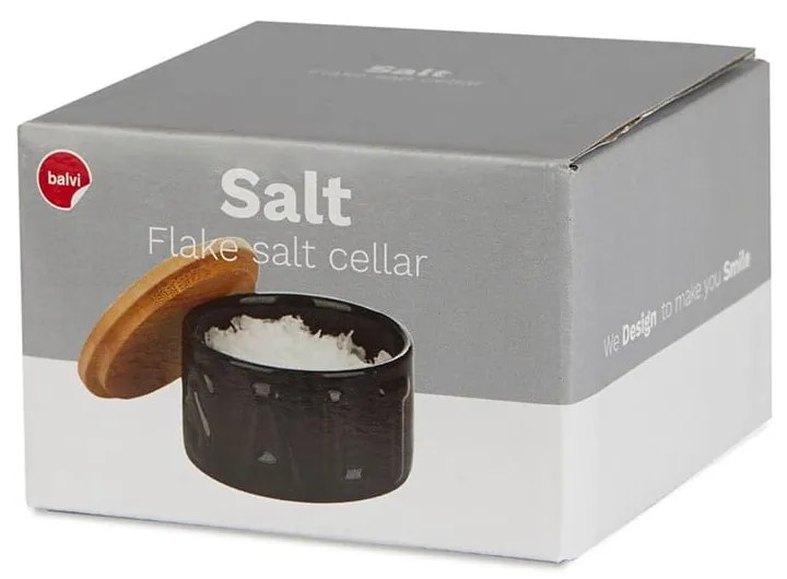 Черна керамична кутия за сол - Balvi