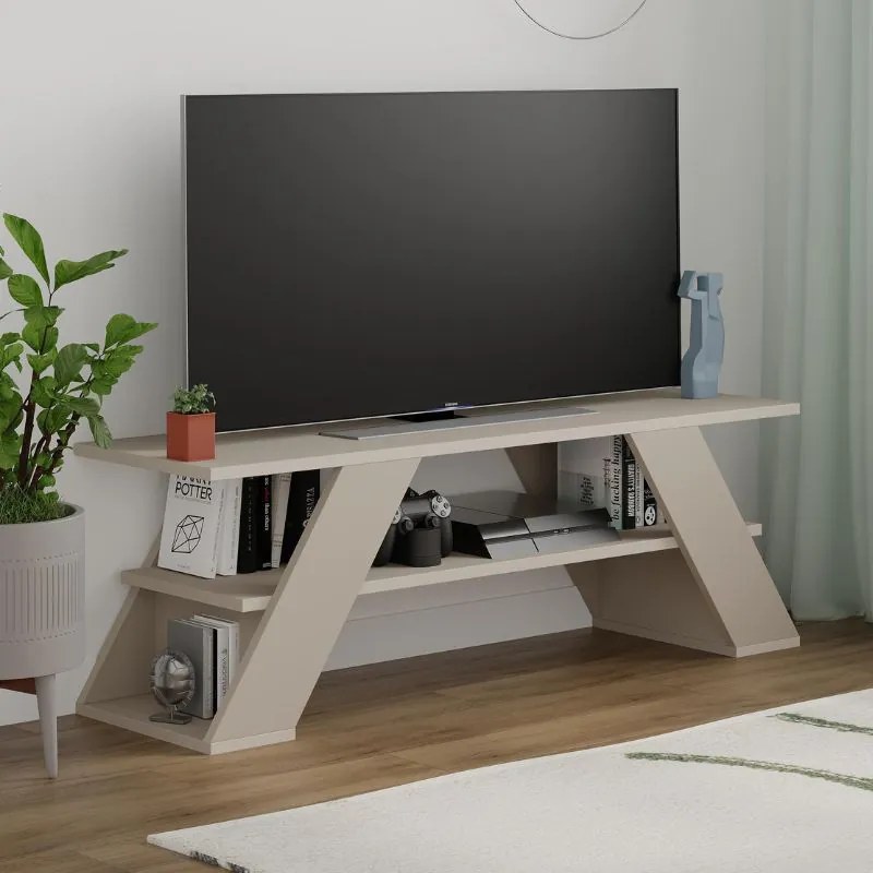 Мебели за телевизор Farfalla в пясъчен цвят 120x33,5x40см.