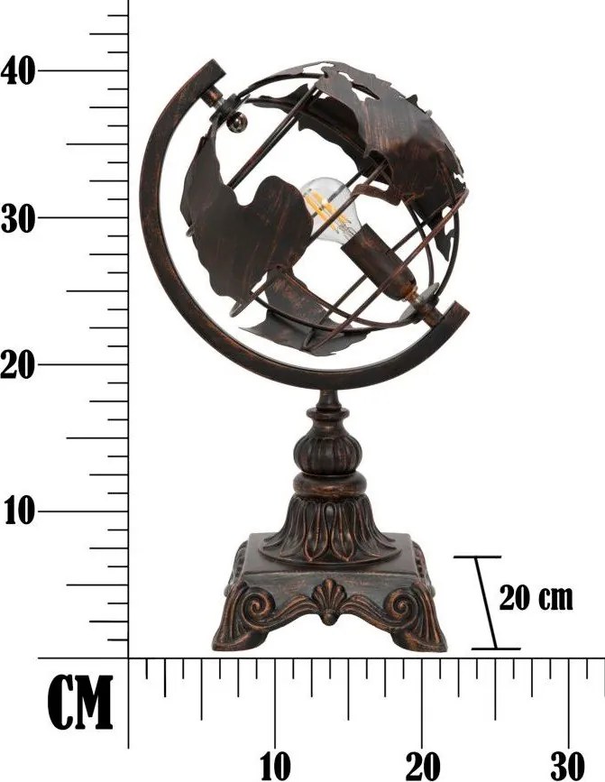 Черна настолна лампа с метален абажур (височина 40 cm) World Industry – Mauro Ferretti