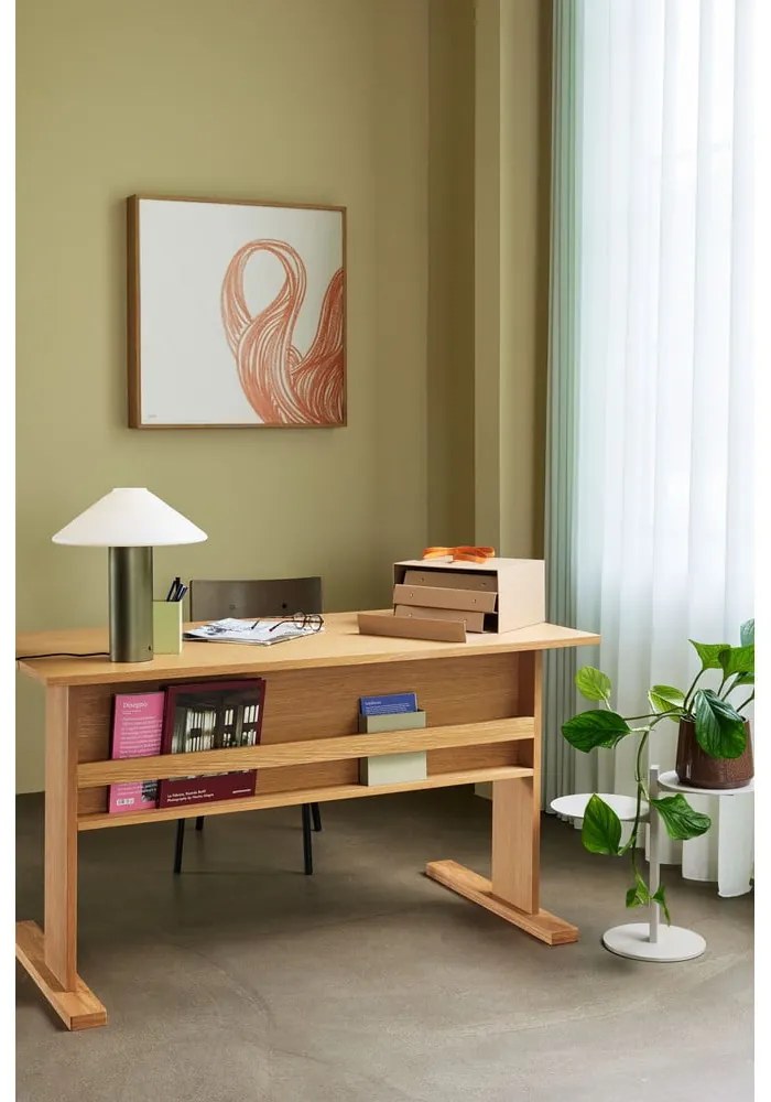 Тъмнозелена настолна лампа със стъклен абажур (височина 40 cm) Orbit – Hübsch