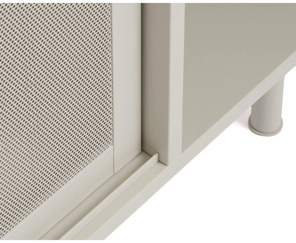 Сив метален скрин с плъзгащи се врати 160x75x47 cm Veep – Unique Furniture