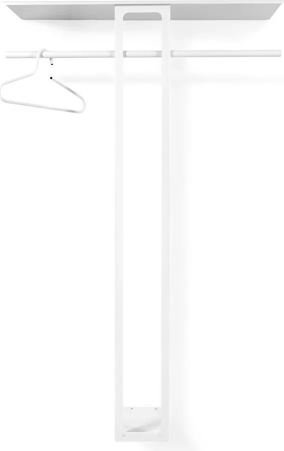 Бяла стоманена стенна закачалка с рафт 100 cm Luno Large – Spinder Design