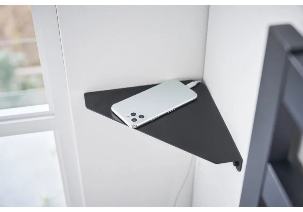 Черен ъглов метален рафт 22 cm Tower - YAMAZAKI