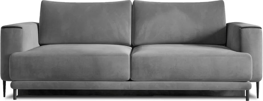 Кафяво-сив кадифен разтегателен диван с място за съхранение 260 cm Dalia – ELTAP