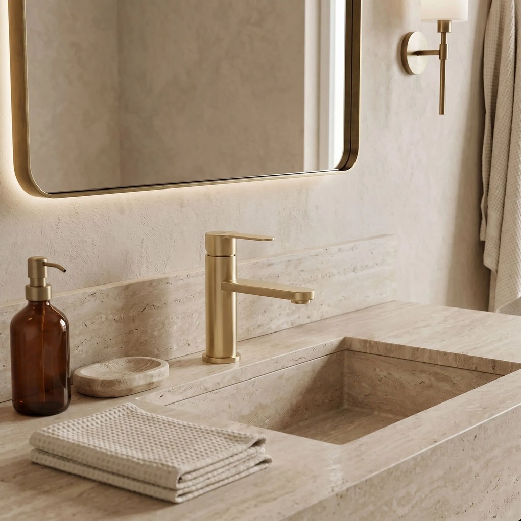 Смесител за баня Rea Arcos Brush Gold