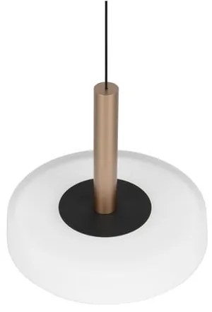 Черно-бяло и златисто LED затъмняващо се висящо осветително тяло със стъклен абажур ø 22 cm Celeste – Trio