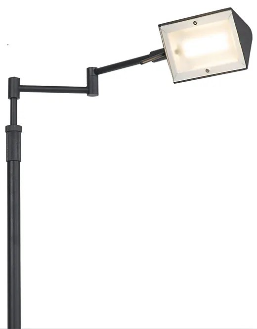 Дизайнерска подова лампа черна с LED и сензорен димер - Notia