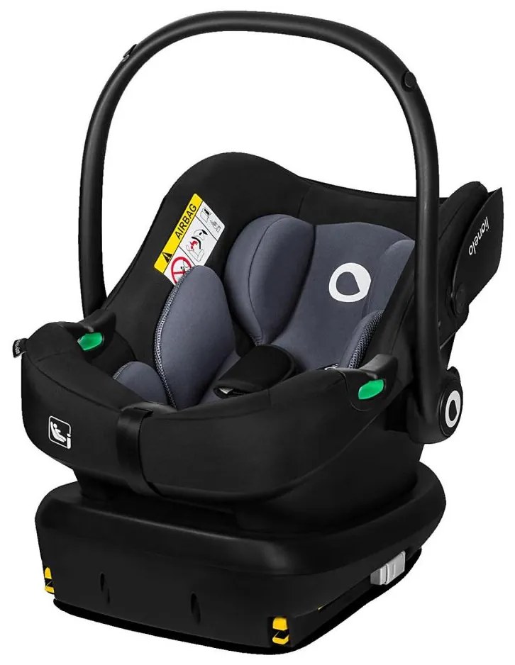 Lionelo - Автокресло с въртяща се база ASTRID SET i-Size 40-87 см Черно/сиво