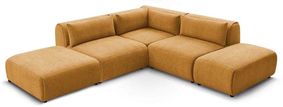 Ъглов диван в цвят горчица (променлив) Jeanne - Bobochic Paris