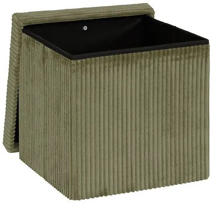 Пуф със съхранение atmosphera Arum, Рипсено кадифе, Сгъваем, 38x38 cm - Каки