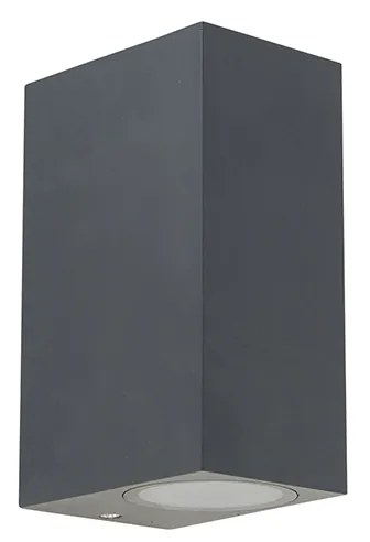 Интелигентна стенна лампа тъмно сива IP44 с 2 WiFi GU10 - Baleno