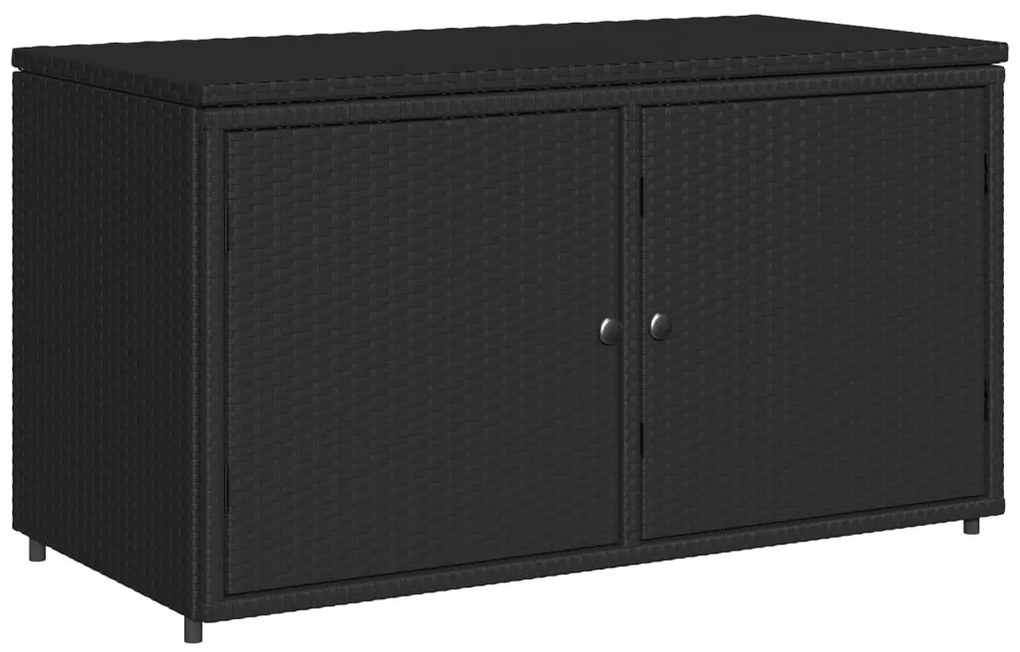 365567 vidaXL Градински шкаф за съхранение, черен, 110x55x60,5 см, полиратан