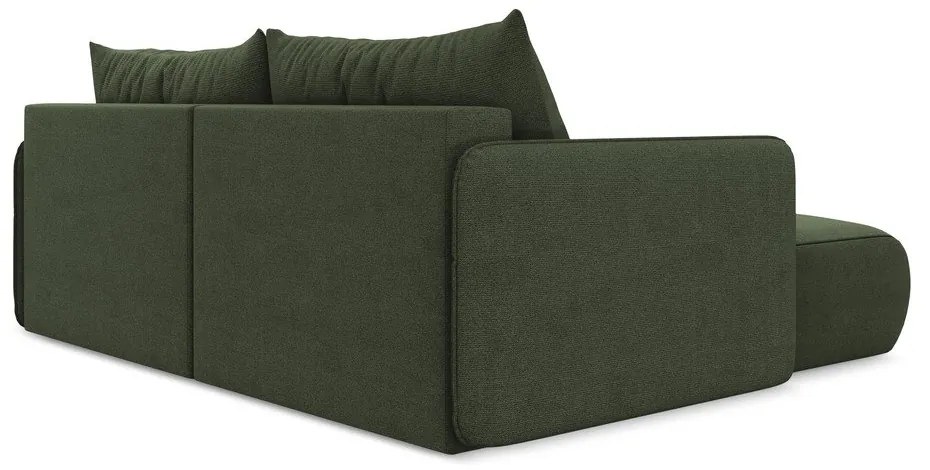 Зелен разтегателен ъглов диван с място за съхранение (ляв ъгъл) Nanea – Makamii