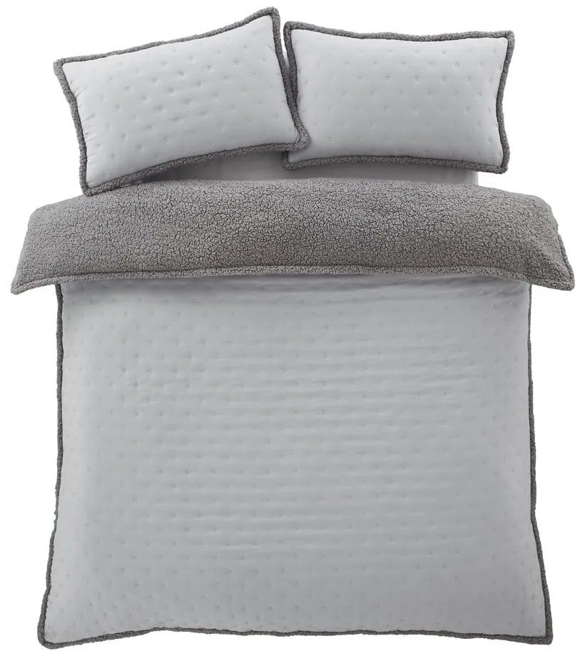 Сиво единично спално бельо от шерпа 135x200 cm Cosy Nori – Catherine Lansfield