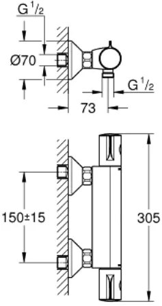 Термостатен смесител за душ Grohe Grohtherm 800