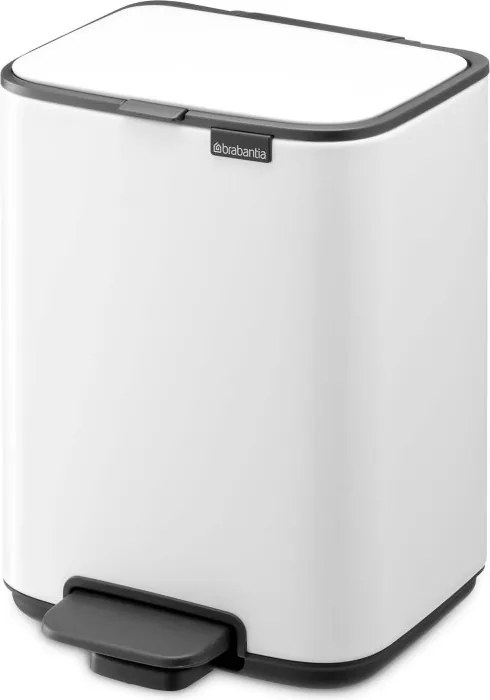 Кош за боклук Brabantia Bo Pedal 1010117, 4 л, Леко затваряне, Противоплъзгаща основа, Бял