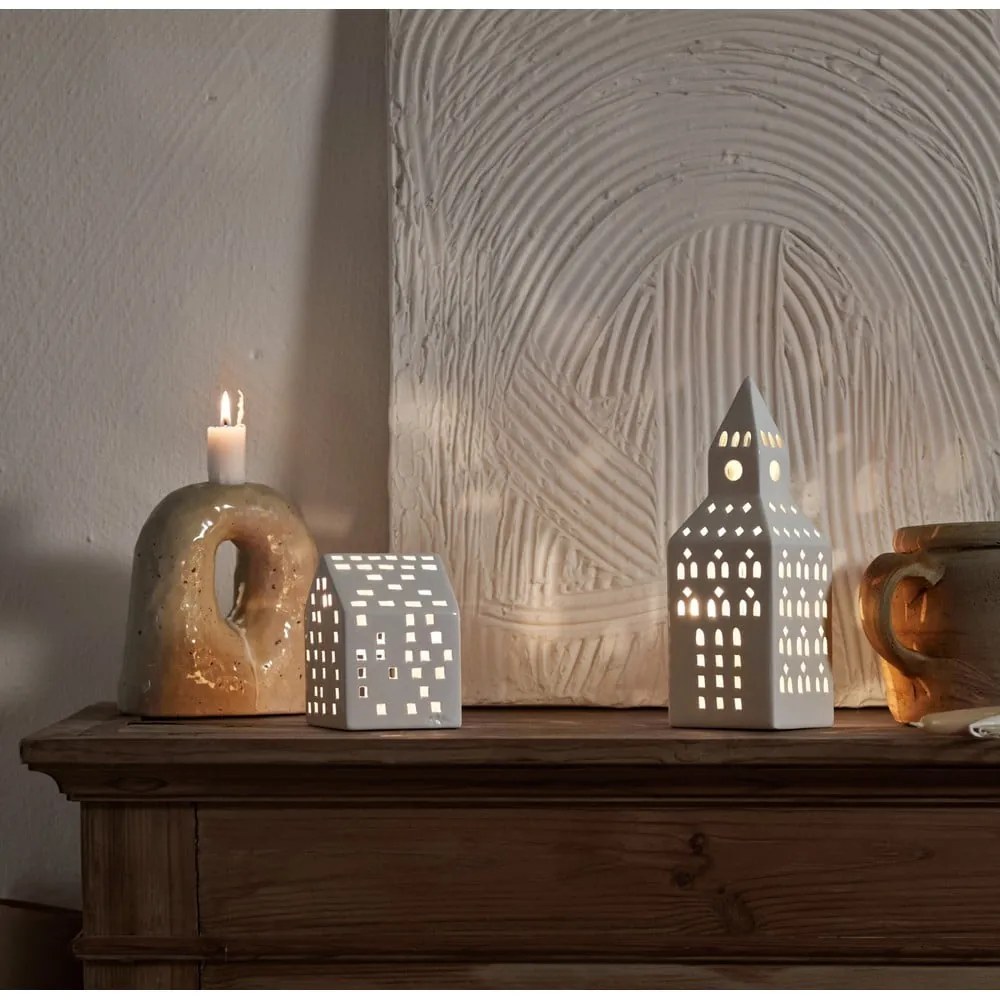 Керамичен свещник за чаена свещ Urbania Lighthouse Church Tower – Kähler Design