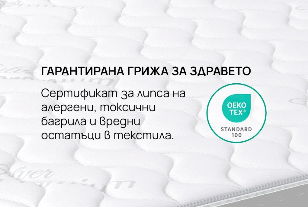 Матрак isleep, SilverPlus, 90x200x24, Среден към мек, Мемори пяна