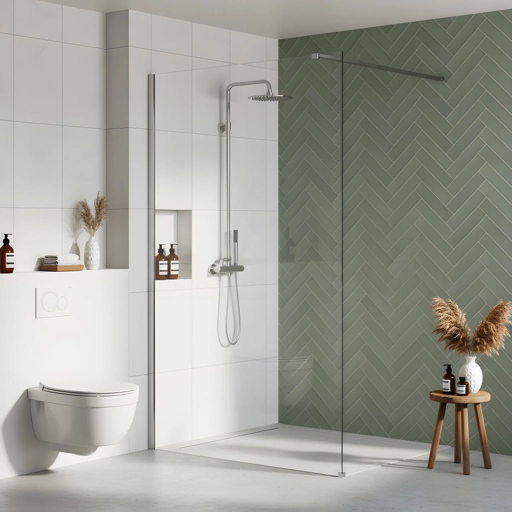 Параван за душ Rea Flexi Transparent / Chrome 140