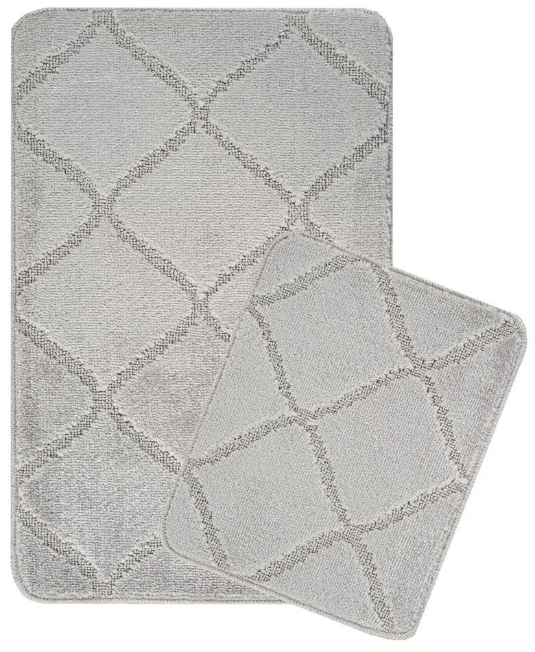 Светлосиви килими за баня в комплект от 2 бр. 50x80 cm Cizgili – Foutastic