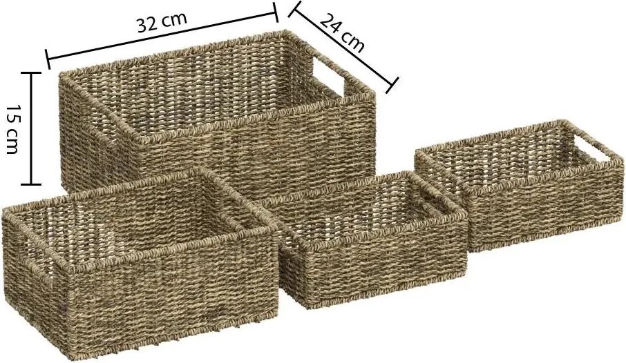 Комплект от 4 коша 5five, Ротанг