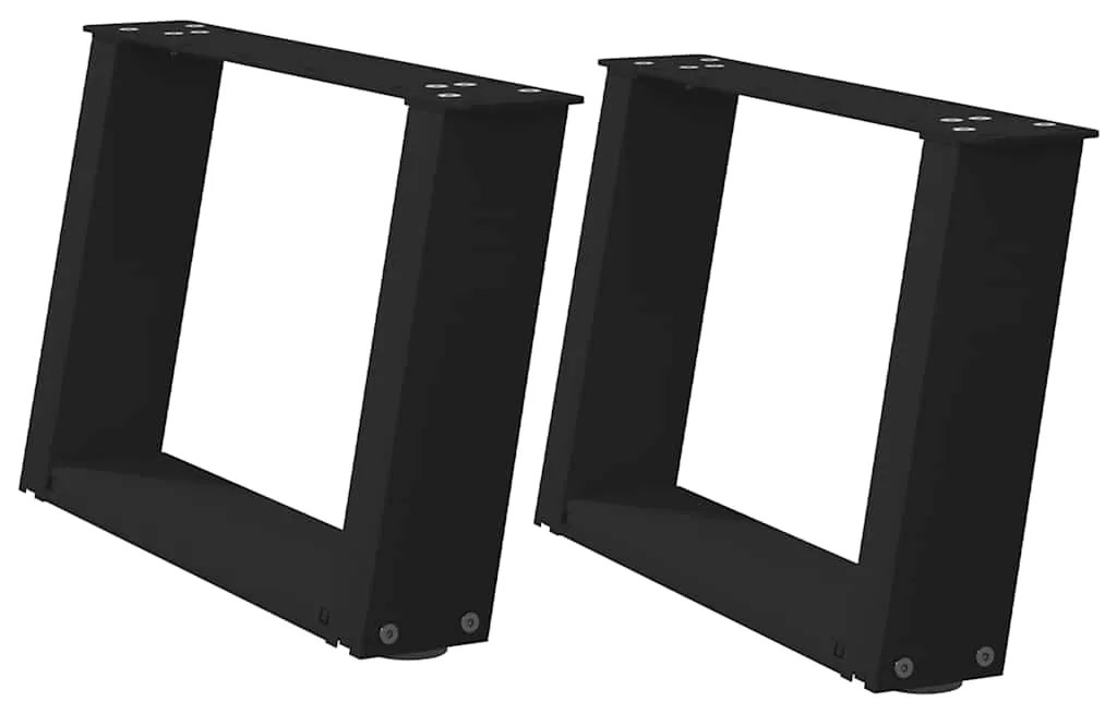 4012740 vidaXL Крака за масичка за кафе, U-образни, 2 бр., черни, 40 x (30-31) см, стомана