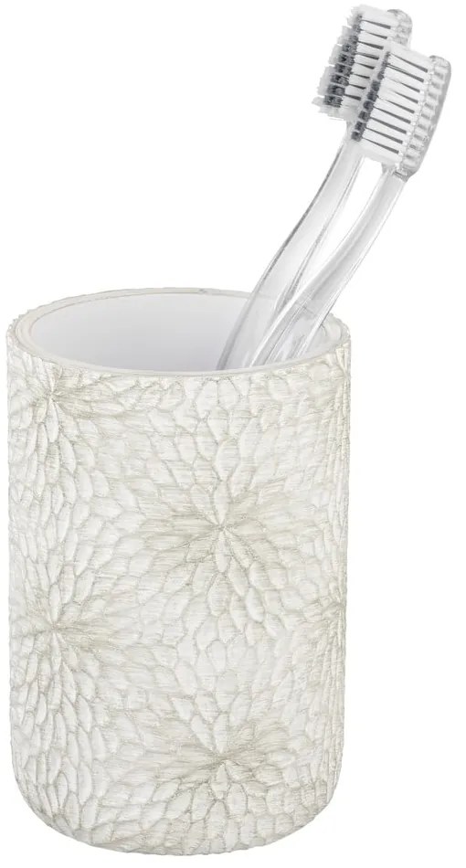 Чаша за четки за зъби от полиресин в бял и златист цвят Montalfano – Wenko