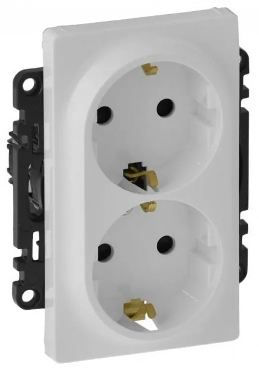 Legrand 753127  Контакт шуко двоен без детска защита без рамка Valena life Бяло - 753127