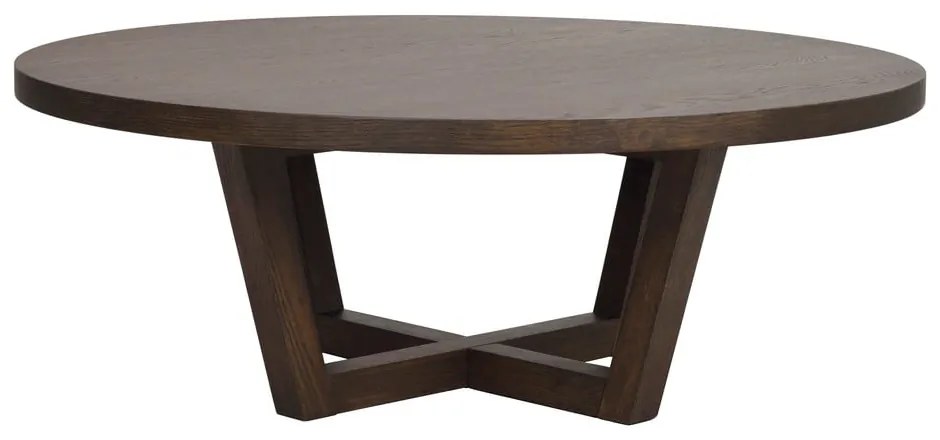 Тъмнокафява кръгла масичка за кафе от декор от дъб ø 110 cm Boxford – Rowico