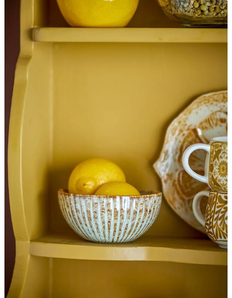 Синя/бежова глинена купичка за сервиране/за плодове 200 ml Fleur – Bloomingville