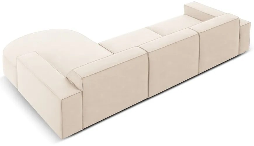 Ъглов диван от бежово кадифе (десен ъгъл) Jodie - Micadoni Home