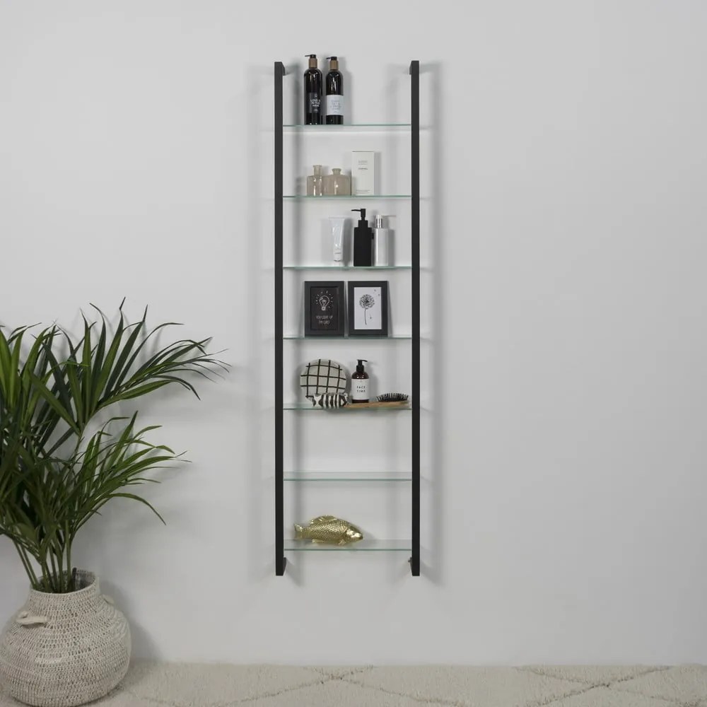 Черен на няколко нива метален стенен рафт 46 cm Cubic – Spinder Design